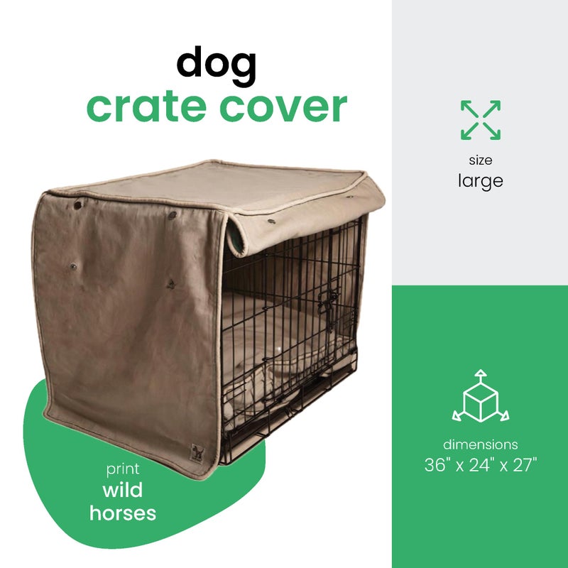 Molly Mutt Wild Horses Dog Crate Cover, 100% Cotton Canvas Cover with 2 Roll-Up Panels, Ideal for Dog or Cat Crate, Durable, Washable, and Free of Harmful Chemicals, 36" x 24" x 27" - Image 2